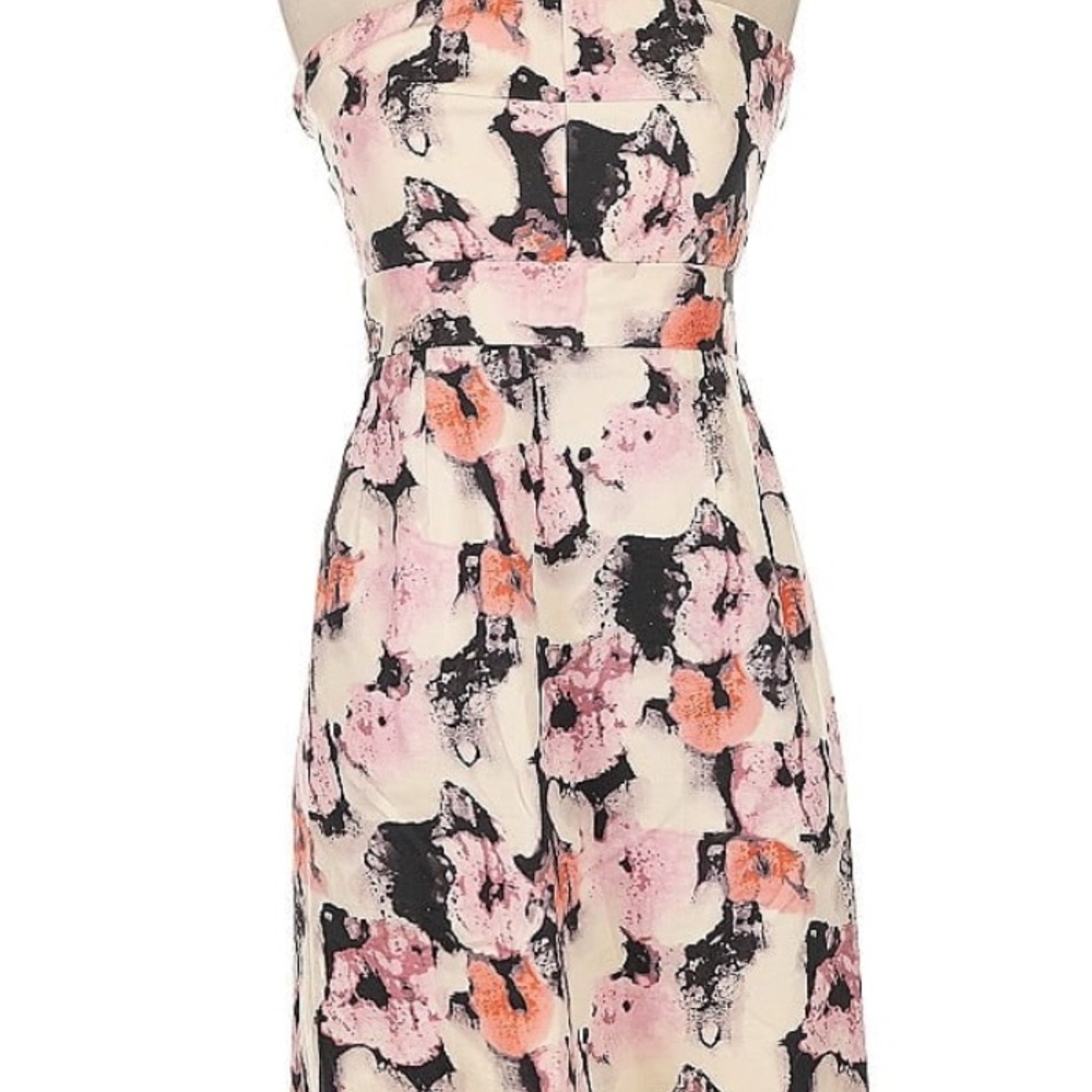 J. Crew Strapless Dress in Pink and Orange Floral Print - Picture 4 of 4